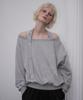 ROSEFRANTZ Eyelet Strap Open Sweatshirt [Gray]