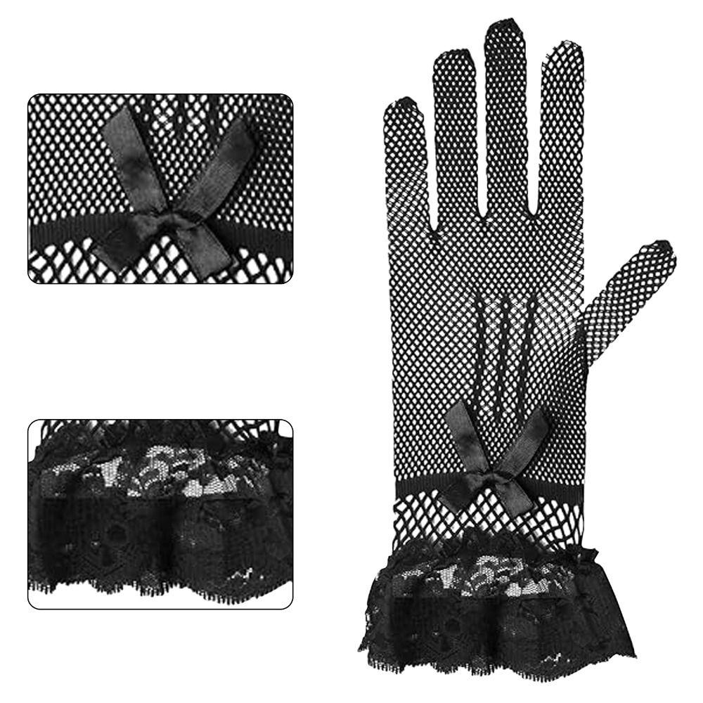 Black Fascinators Hat  Pillbox Hat Wedding Lace Gloves  Women