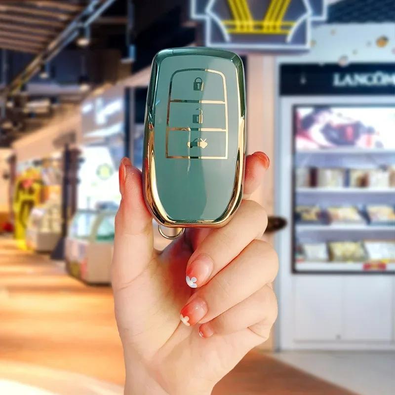 TPU Key Case for Car for TOYOTA Camry Hanlanda Key Protection sleeve Protective shell Keychain Handmade Cowhide