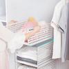 Plastic File Layered Partition Shelf Stackable Toy Snacks Container Clothes Storage Rack  Office
