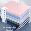 A4 Document Binder with Transparent Insert Pages and Clip Buckle