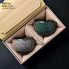 OLOEY Ice Crack Luohan Master Tea Cups, Gift Box Pair