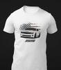USA Chevy Camaro SS American Flag 100% Cotton T-shirt Mens Tees Top