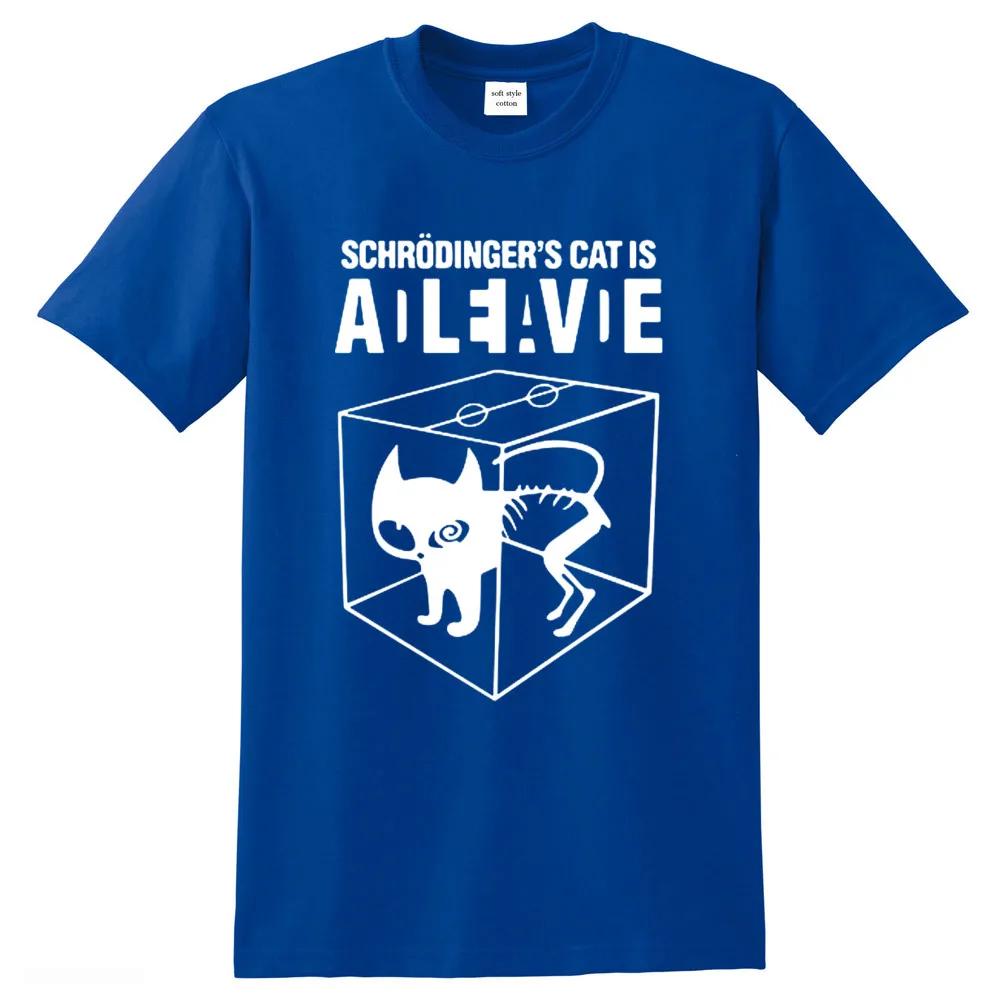 Men's T-shirt Top Quality Cotton Schrodinger's Cat Print Men T Shirt Crew Neck Casual The Big Bang Theory Mens Tshirt Geometric