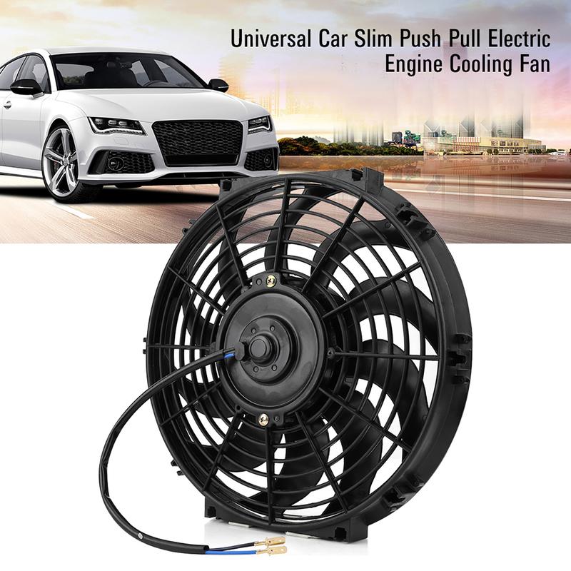 12 Inch Universal Car Slim Push Pull Electric Engine Cooling Fan 12V with Mounting Kit