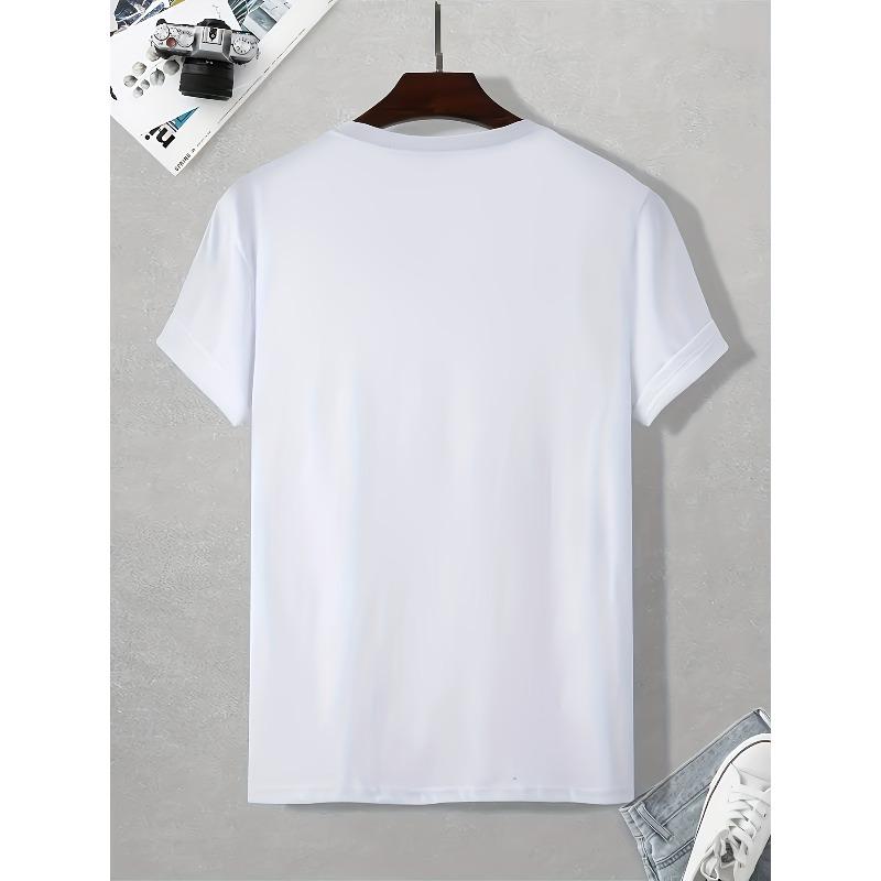 European Sizes Men'S Casual Short Sleeve T-Shirt with Ace of Spades Graphic Print - Black Regular Fit Round Neck Summer Tee for Casual Attire