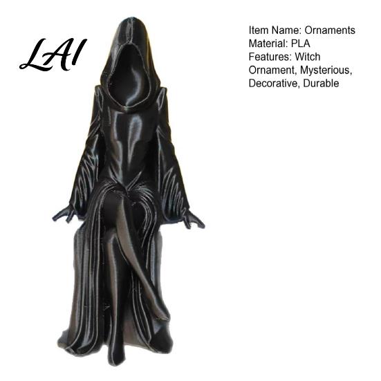 Creative Gifts for Gothic Fans Hooded Faceless Witch Sculpture Sitting Lady Dark Aesthetic Mysterious Woman Statue Figurine 3D Printed Ornament Home