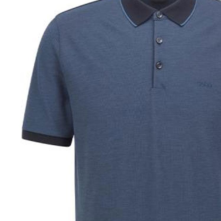 HUGO BOSS Polo Shirts Men's Dark Blue Polo Collar Moderate Straight Fit 50451446-403
