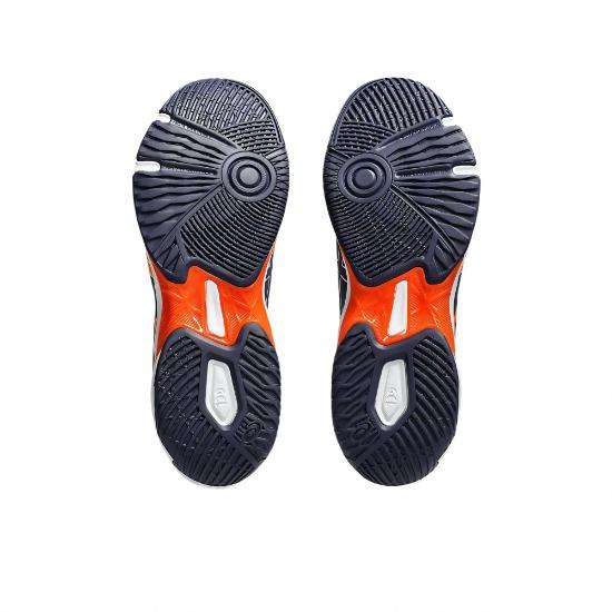 Asics Gel Rocket 11 Indigo Fog Arancione Nova Scarpe da Ginnastica da Uomo Blu 1071A091-500
