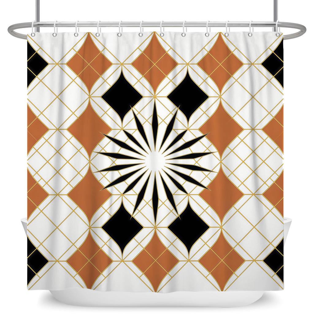 3d Bathroom Curtains Colorful Geometry Shower Curtains Waterproof Polyester Fabric With Hooks Home Decor Washable Bath Curtain