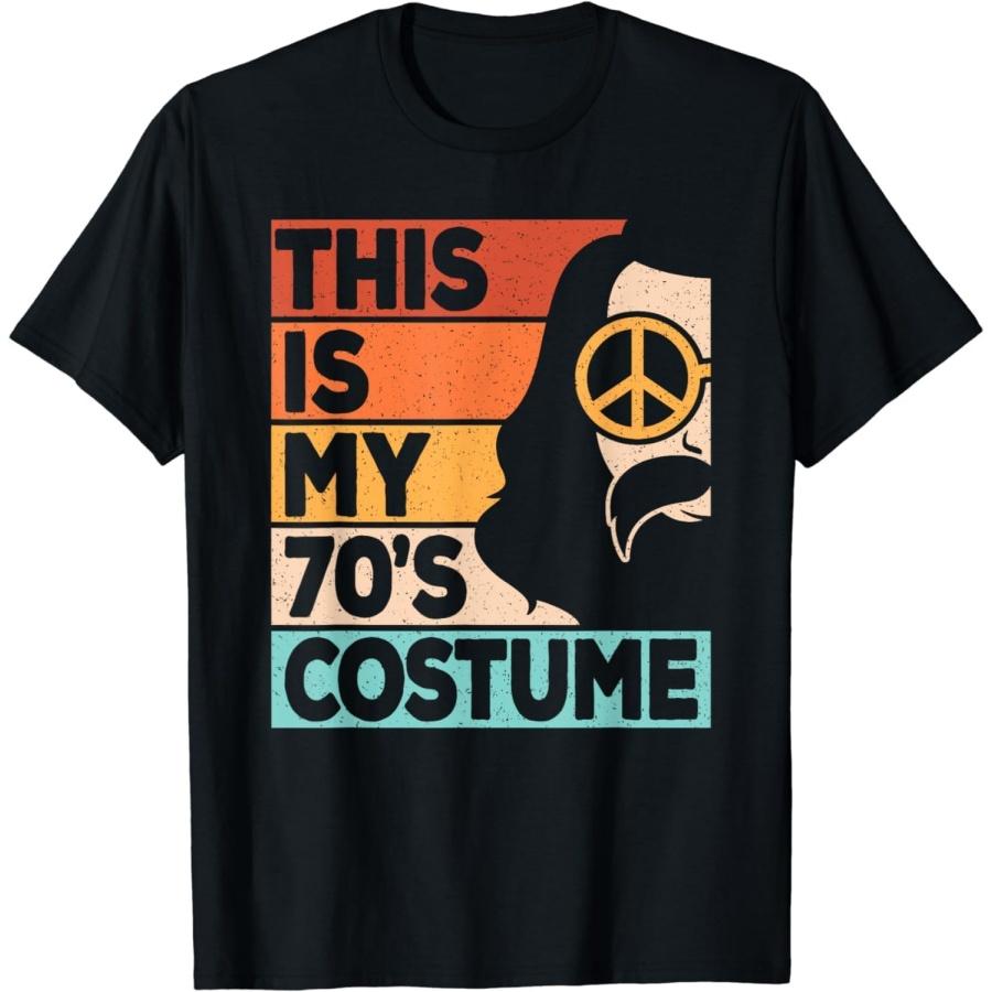 

LUjiu This is My 70s Costume 70s Disco 1970s 70s Outfit Men T-Shirt XXXXXL чорний
