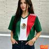 T-shirt Maillot de Sport Rétro Style Porto Rico Rouge et Bleu pour Femme Été Manches Courtes Coupe Ample Sportif Élégant Y2K Streetwear Tee
