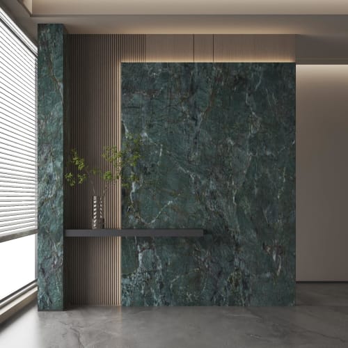 Boobest 40cm Wide X 3m Long Ink Green Marble Wallpaper Sticker, Stylish Waterproof Wallpaper Sticker for Kitchens, Bathrooms, Ceilings, and Toilets. T