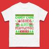 Candy Cane Wishes And Mistletoe Kisses Christmas Mens T Shirt Womens Tops Tees