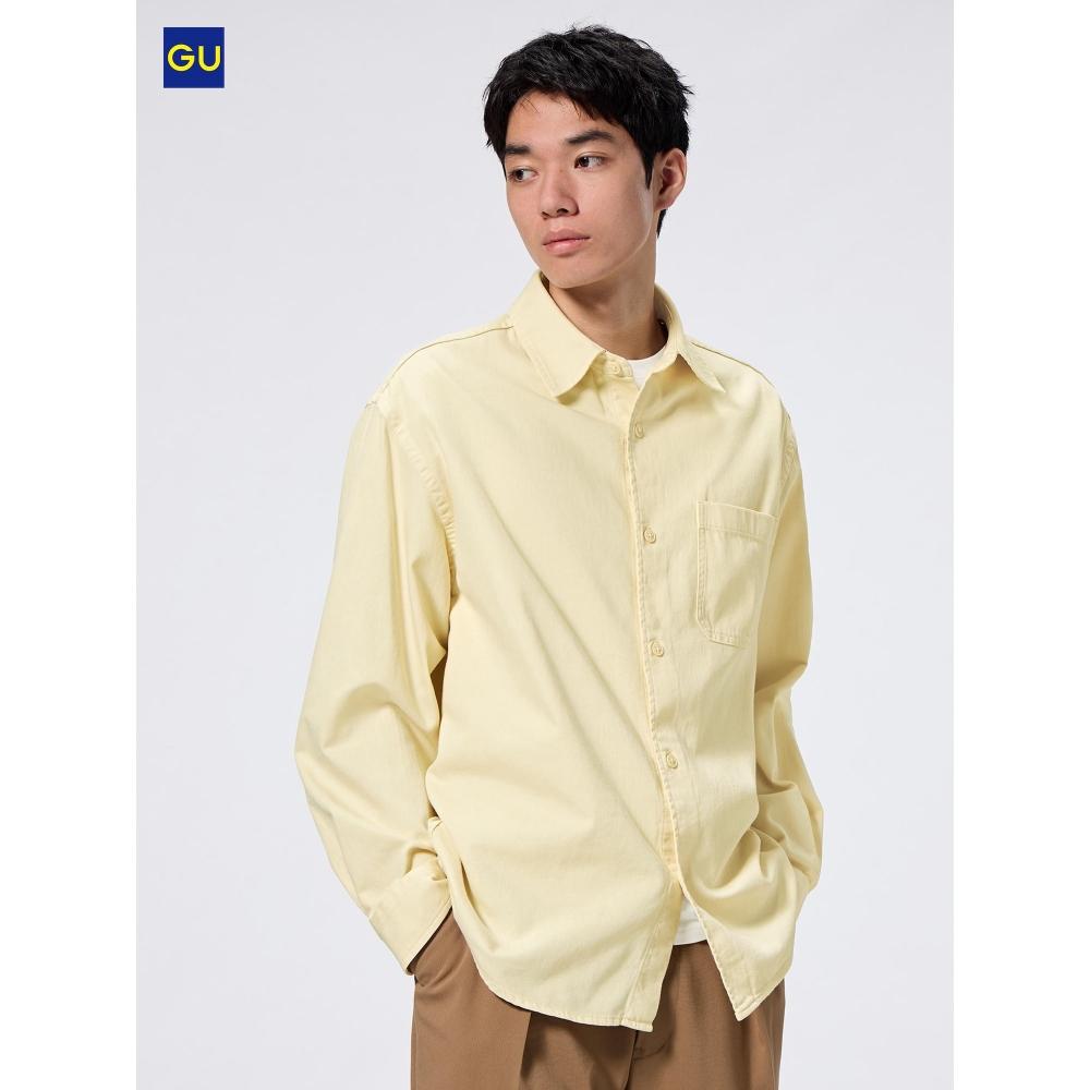 

Uniqlo Рубашка Gu Wash Twill 41 YELLOW/MEN S