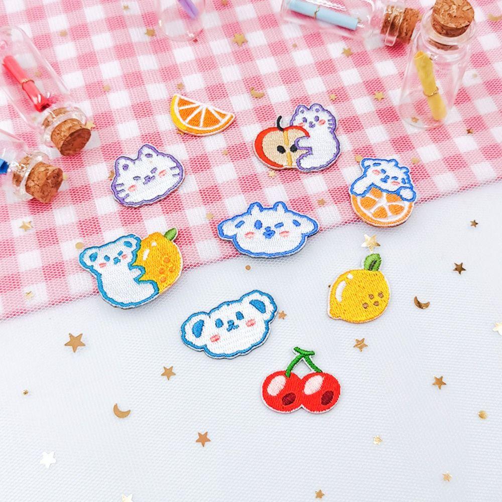 

9шт мультяшный медведь вышитые нашивки самоклеящиеся аппликации для одежды заколка для волос нашивки для одежды шитье