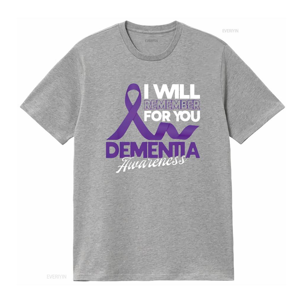 Womens I Will Remember For You Dementia Awareness Ribbon T Shirt Black X Large Vintage Washed Homme Unisex Fashion