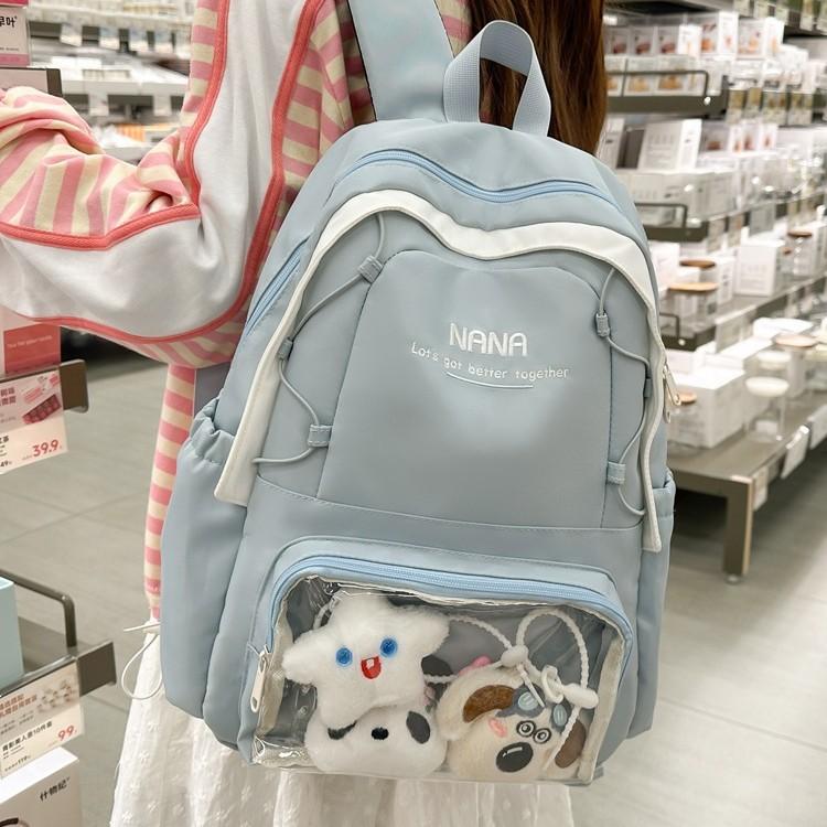 New Backpack Large Capacity Pain Bag Cute Female Student Bag Junior High School Students Leisure Joker Travel Backpack.