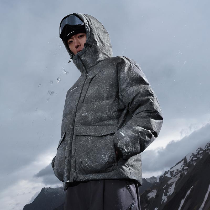 Li Ning CF Water Resistant Short Down Jacket Unisex Jacket AYMU215-4