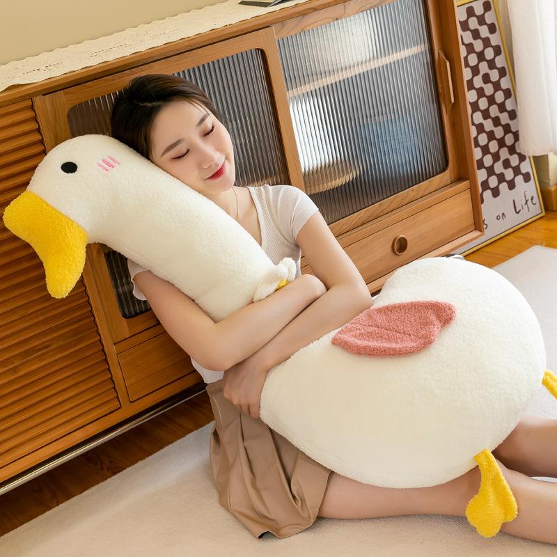 New Cloud Big White Goose Plush Toy Long Leg Sleeping Doll Bed Pillow Ragdoll