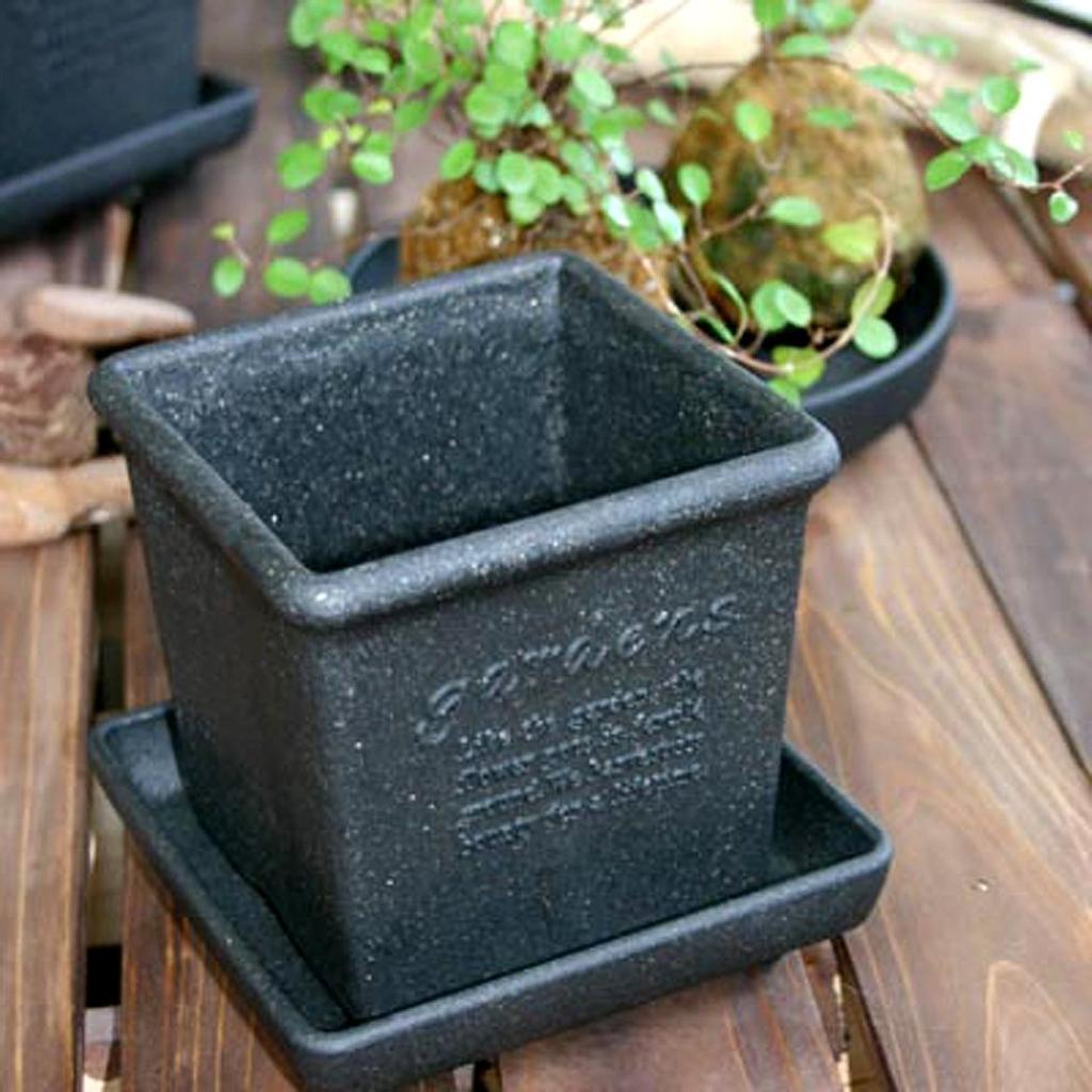 Yawata Kasei Hable Eco Pot Square BK 120 214977 Black