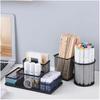 UCRAVO 1pcs Mesh Pen Pencil Holder with Post It Note Holders Desk Organizer, 4 Compartment Wire Desktop Pen Pencil Cup O