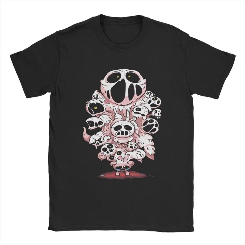Awesome The Binding of Isaac Video Game TShirt Men O Neck Pure T Shirts Cartoon 90s Short Sleeve Tees Plus Size Tops