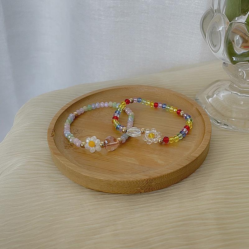 Flower Beads Korea Fashion Jewelry High-end Natural Opal Beads Beaded Copper Inlaid Zircon Pearl Female Bracelet