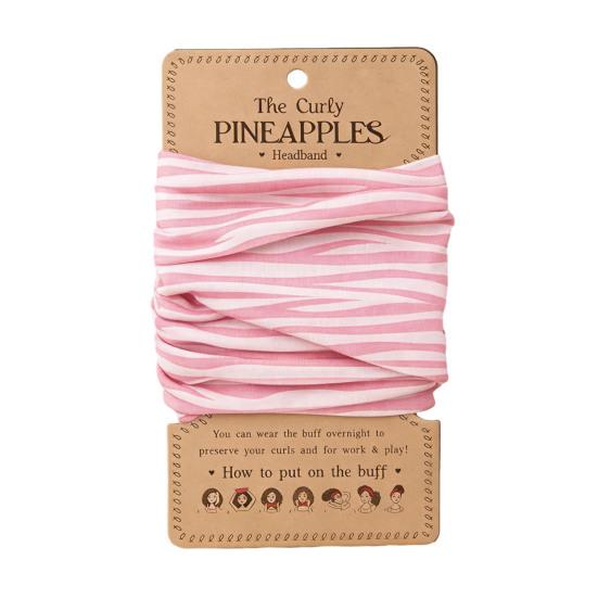 Lockiges Ananas-Stirnband Rosa Blumenmuster Weiches Atmungsaktives Haarband Schlafen Training Anti-Knoten Haare