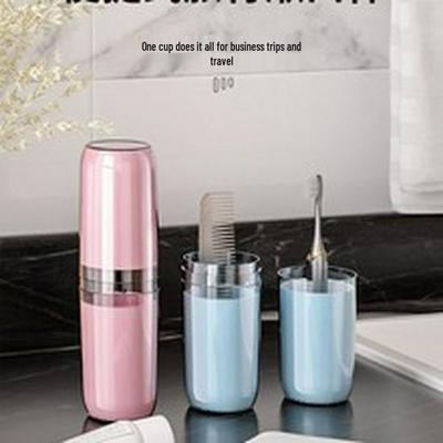 Portable Travel Toothbrush & Toothpaste Set with Transparent Mug
