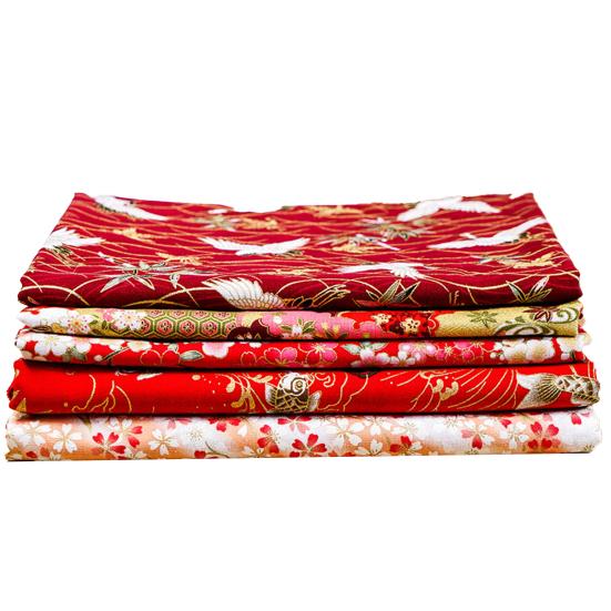 

1 Набор Лоскутная ткань Яркая Стильная Хлопок Широкое применение Ткань для шитья с цветочным принтом для дома красный