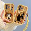 KEYSION Shockproof Case for HONOR X5c Plus with Lanyard Soft Silicone Cute 3D Cartoon Doll Phone Cover for Huawei Honor X5c