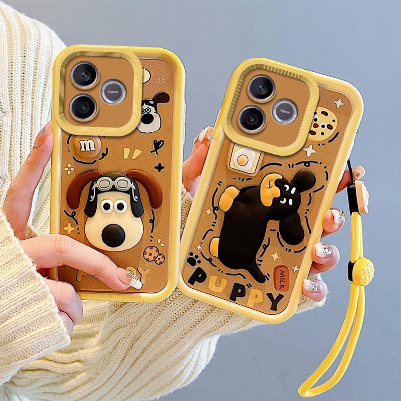 KEYSION Shockproof Case for HONOR X5c Plus with Lanyard Soft Silicone Cute 3D Cartoon Doll Phone Cover for Huawei Honor X5c