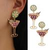 European American Popular Fruit Earrings Fashion Wine Glass Lemon Slice Earrings
