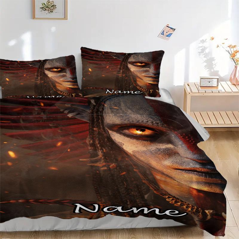 Custom Name Avatar World Bedding 3 Piece Set HD Print Duvet Cover Pillowcases for Teens Adult Bedroom Decoration