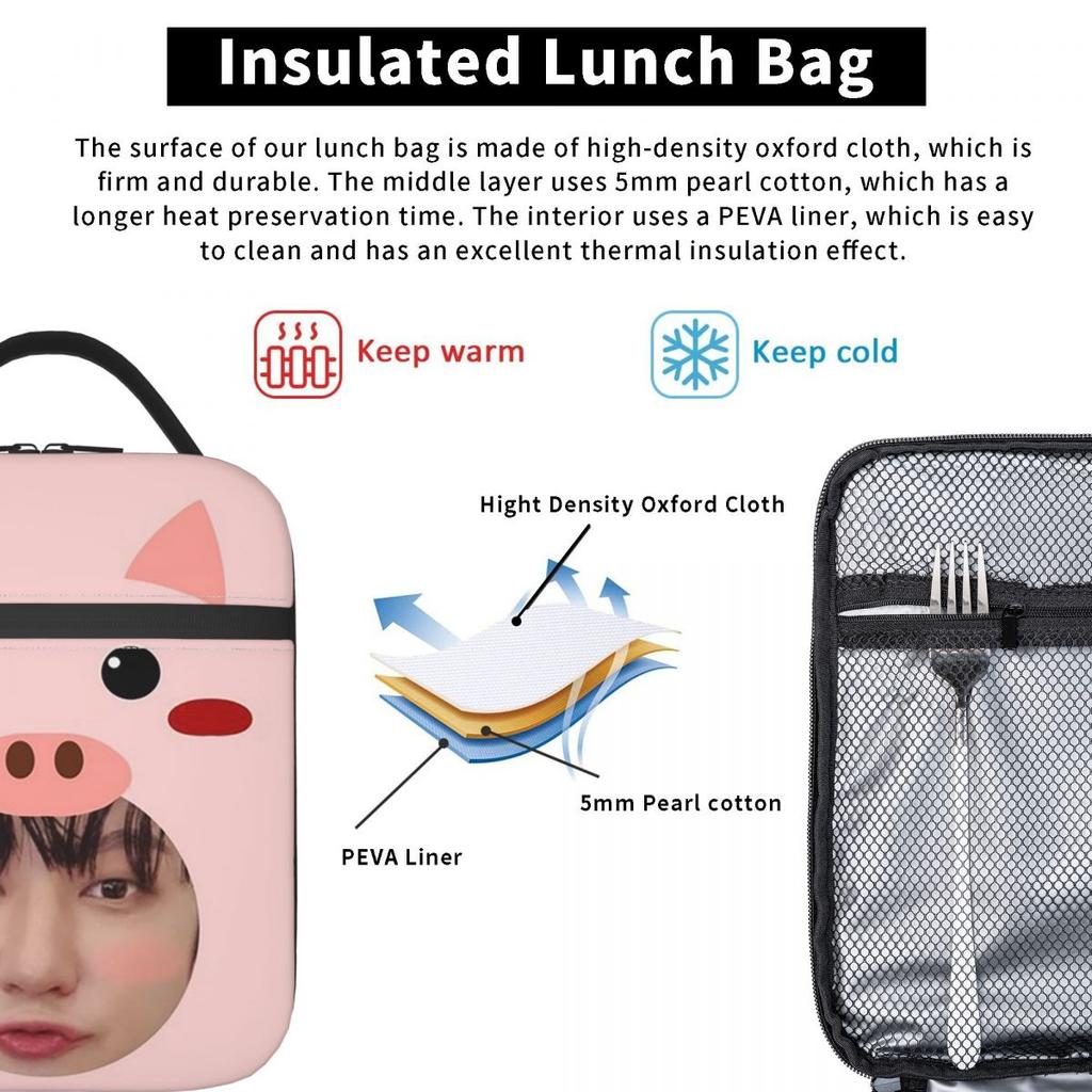 Dwaekki Changbin Insulated Lunch Bag for Women Office Cooler Thermal Food Box Tote Portable Lunch Boxes Container