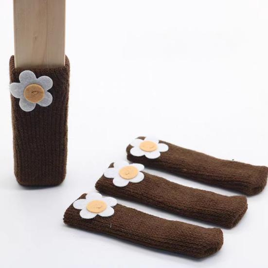 4 Pcs Knitted Chair Leg Covers Elastic Furniture Leg Protectors Non Slip Table Feet Covers Chair Leg Booties for Floor Protection Reduce Friction