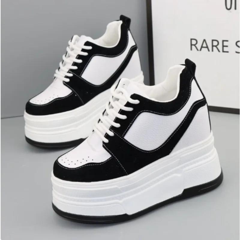 Fashion Woman Plush Warm Winter Sneakers Women High Top Cotton Sport Shoes 12CM Casual Lace Up Female Platform Shoe Zapatillas Mujer
