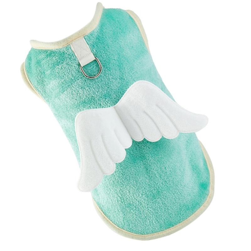 Hundefell Flauschige Einfache Flauschige Weste für Mittlere, Große Hunde Weiche Einfarbige Kleidung Cartoon Flügel Pullover Frühling Pyjama