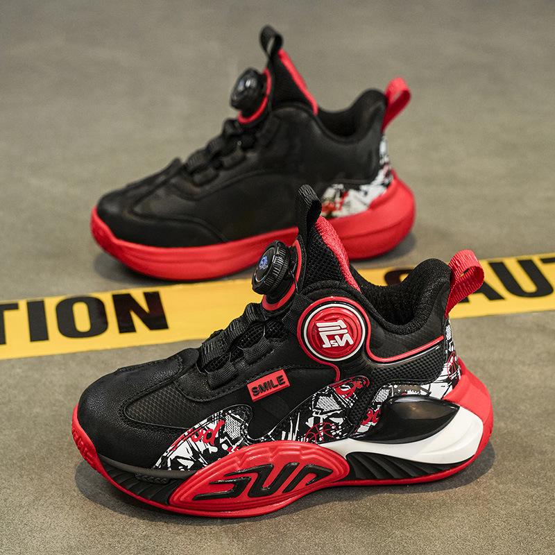Boys' New 2025 Autumn-Winter Shock-Absorbing Training Shoes: Non-Slip Running and Basketball Shoes for Kids