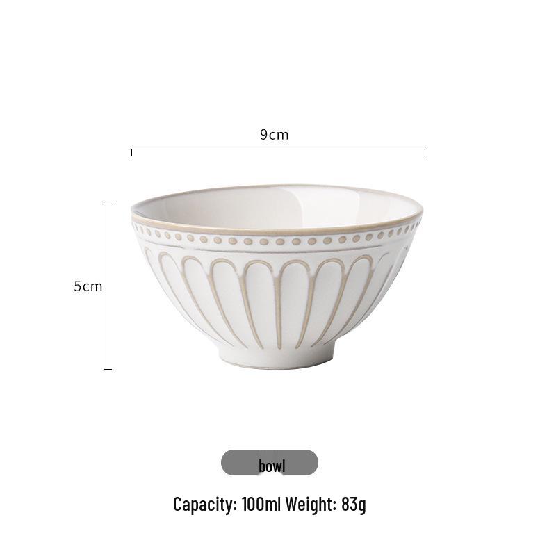 French Retro Luxury Ceramic Steak & Pasta Plate Set