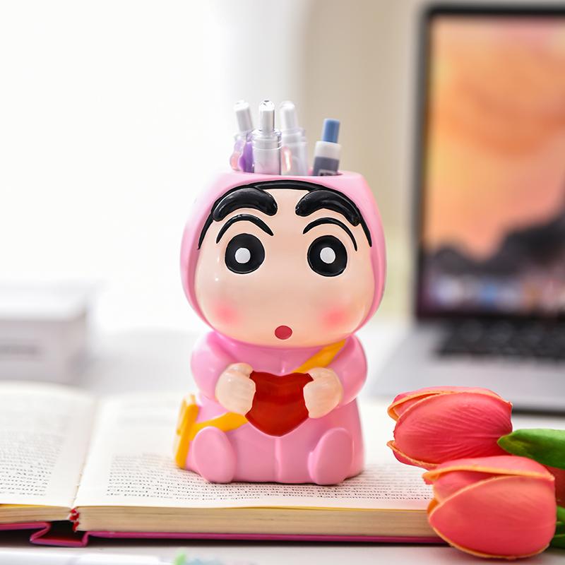 Miniso Cute Bixin Crayon Shin Chan Pen Holder Series Office Desk Pen Holder Storage Ornament Creative Commemorative Gift