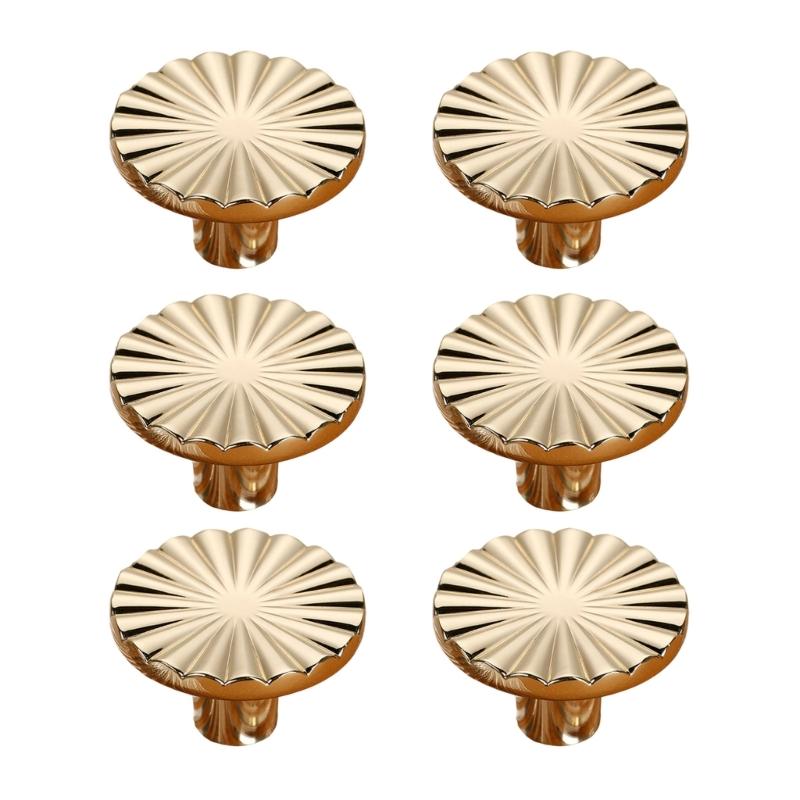 6er-Pack Stilvolle Schrankknöpfe aus gebürstetem Messing Zinklegierung Vintage-Stil Schubladengriffe für moderne Wohnraumgestaltung