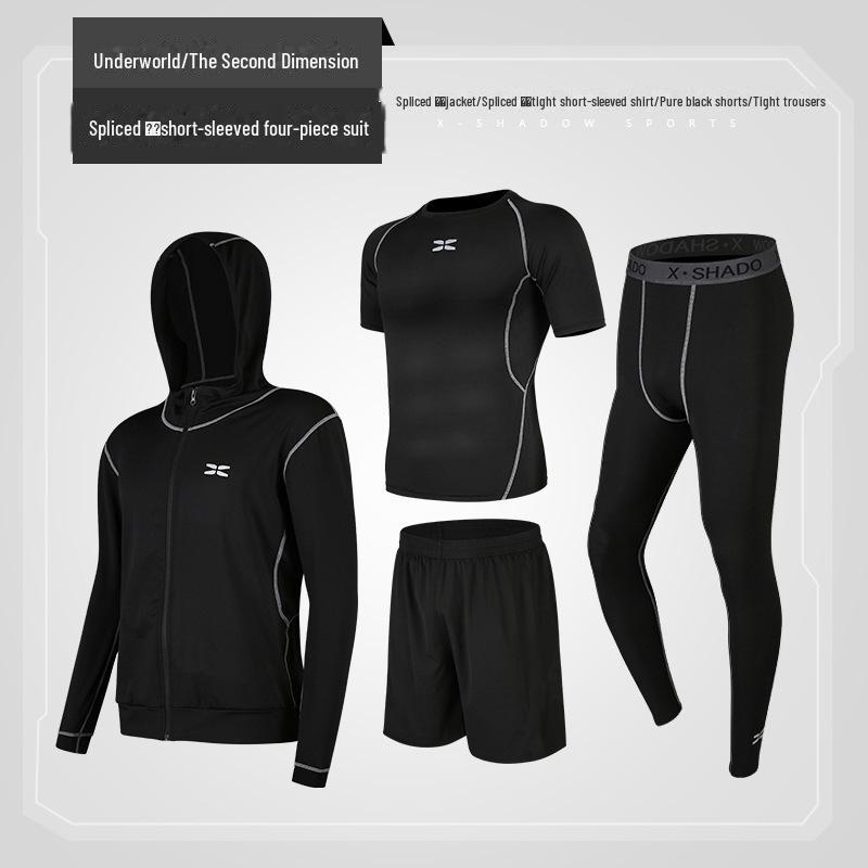 Men's Casual Fitness Running Suit: Shorts & Short-Sleeved Tights for Yoga & Training