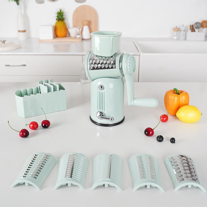 Kitchen Tools Plastic Gadgets Vegetable Cutter Potato Cutter Round Rotary Cheese Grater Multifunctional Machine Vegetable Slicer