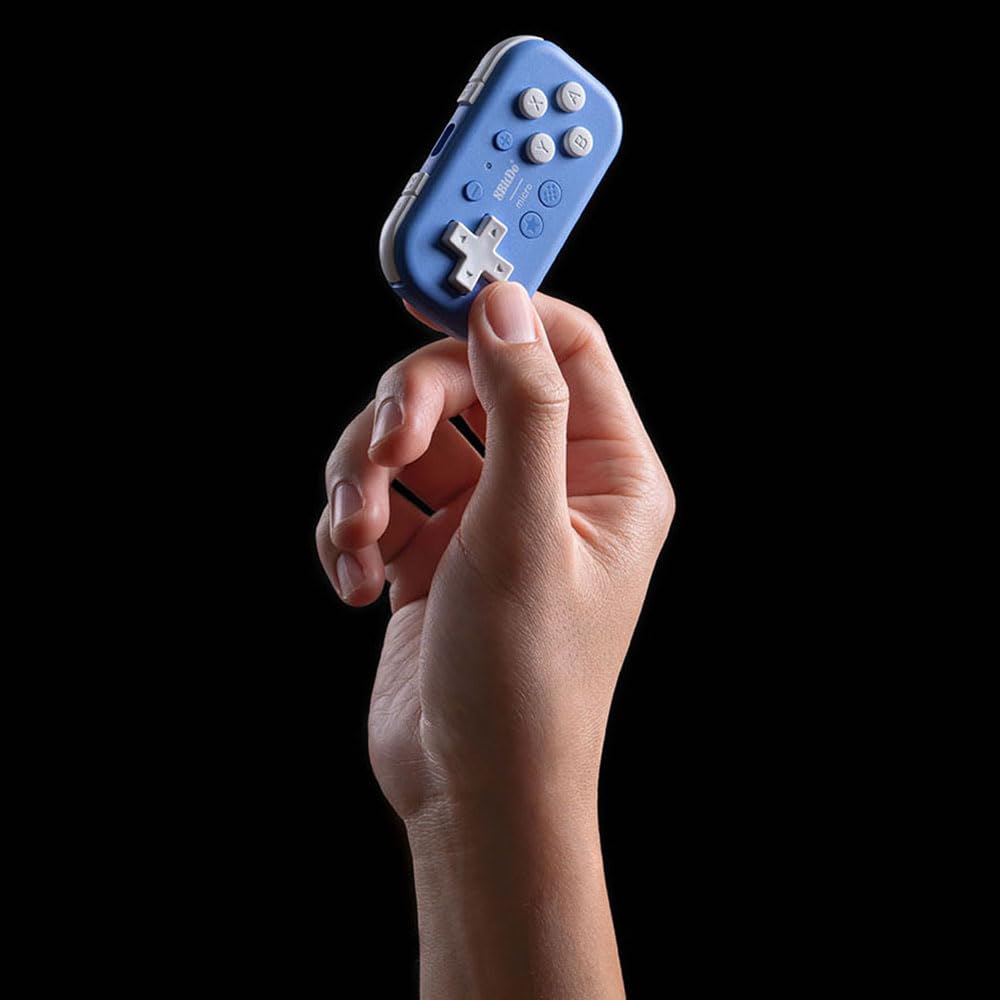 8BitDo Micro Bluetooth Gamepad Blue Controller for Switch and Android - Switch, Ultra-Small