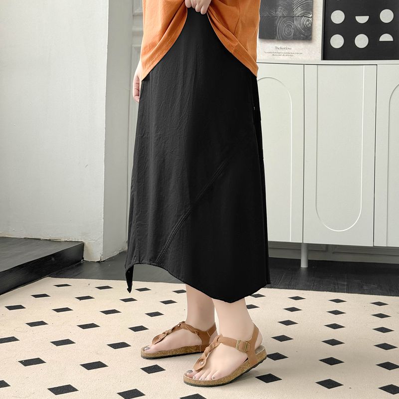 

Plus size women clothing [Mountain Outdoor Overalls Skirt] Irregular Design Summer Loose High Waist Skirt