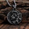 European and American Viking Series Domineering Retro Stainless Steel Lion Head Pendant Jewelry