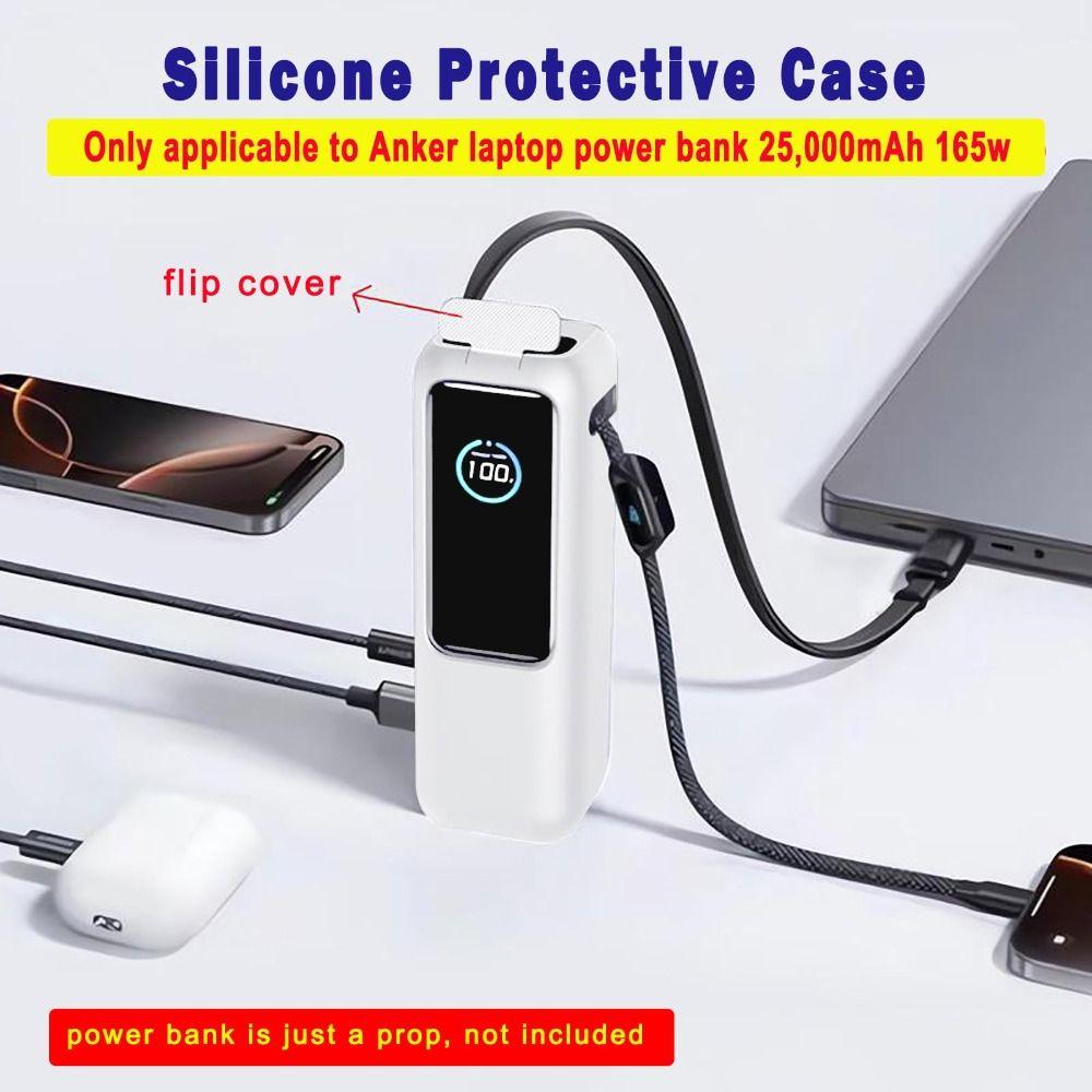 Soft Silicone Case Dustproof Protective Cover for Anker Zolo Power Bank (25000mAh 165W) Travel