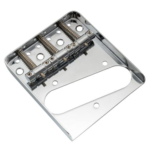 Musiclily Basic 10.8mm Pitch Vintage Style Telecaster Bridge Assembly with 3-Way Saddles for TL Electric Guitars, Chrome